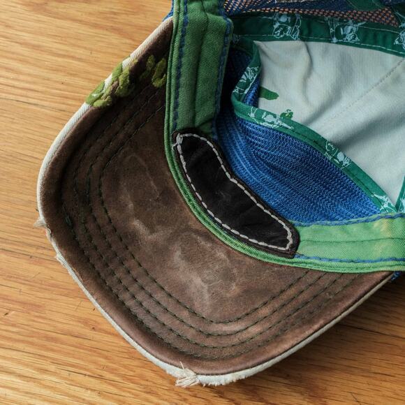 Vintage True Religion Trucker Hat Distressed RW Motorcycle Club Cap Leather Mesh - Picture 3 of 5